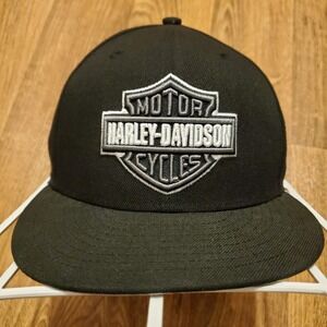 Harley Davidson Hat Cap Adult Snapback Black Genuine‎ Motorcycles New Era